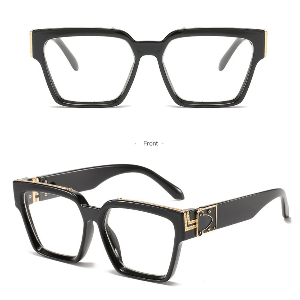 Luxury Brand Men Designer Square Sunglasses Glasses Gold Black Silver